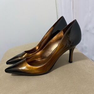 Ann Taylor Brown and Gold Heels